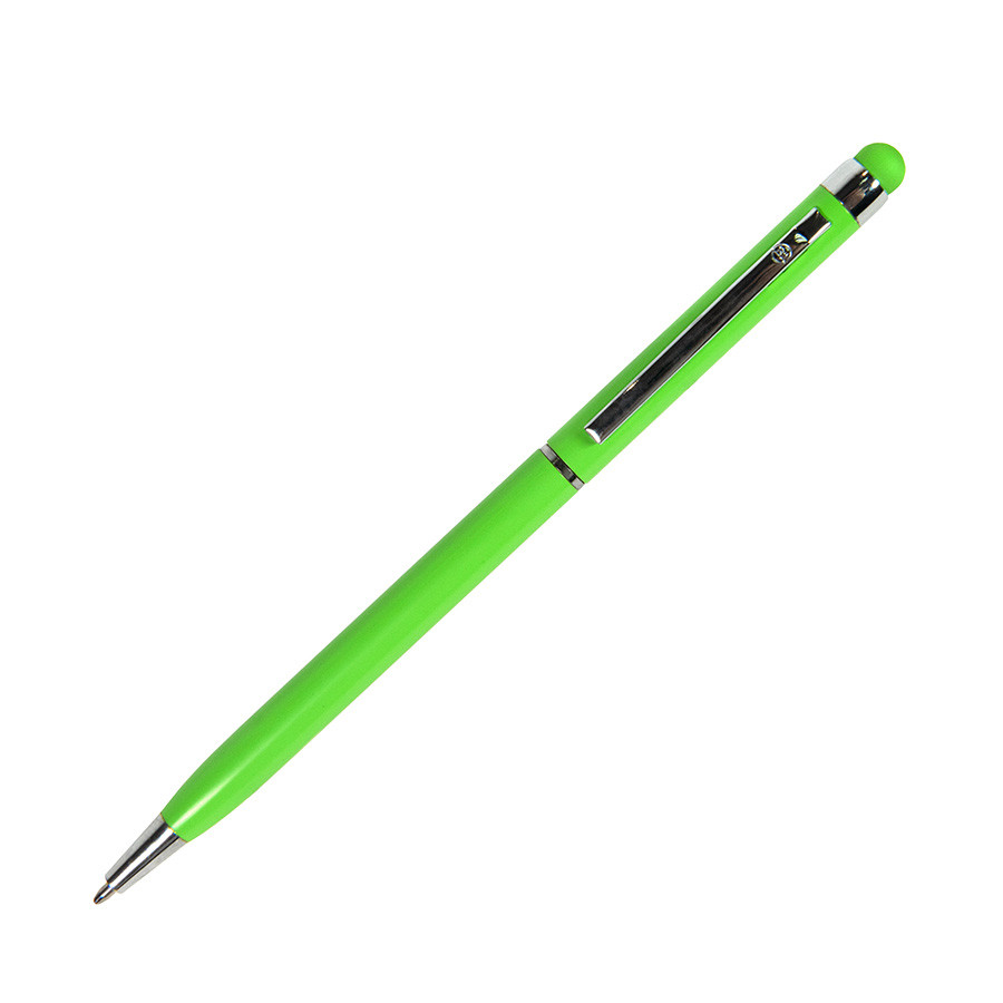 TOUCHWRITER, ручка шариковая со стилусом для сенсорных экранов, светло-зеленый/хром, металл  , Зеленый, -,