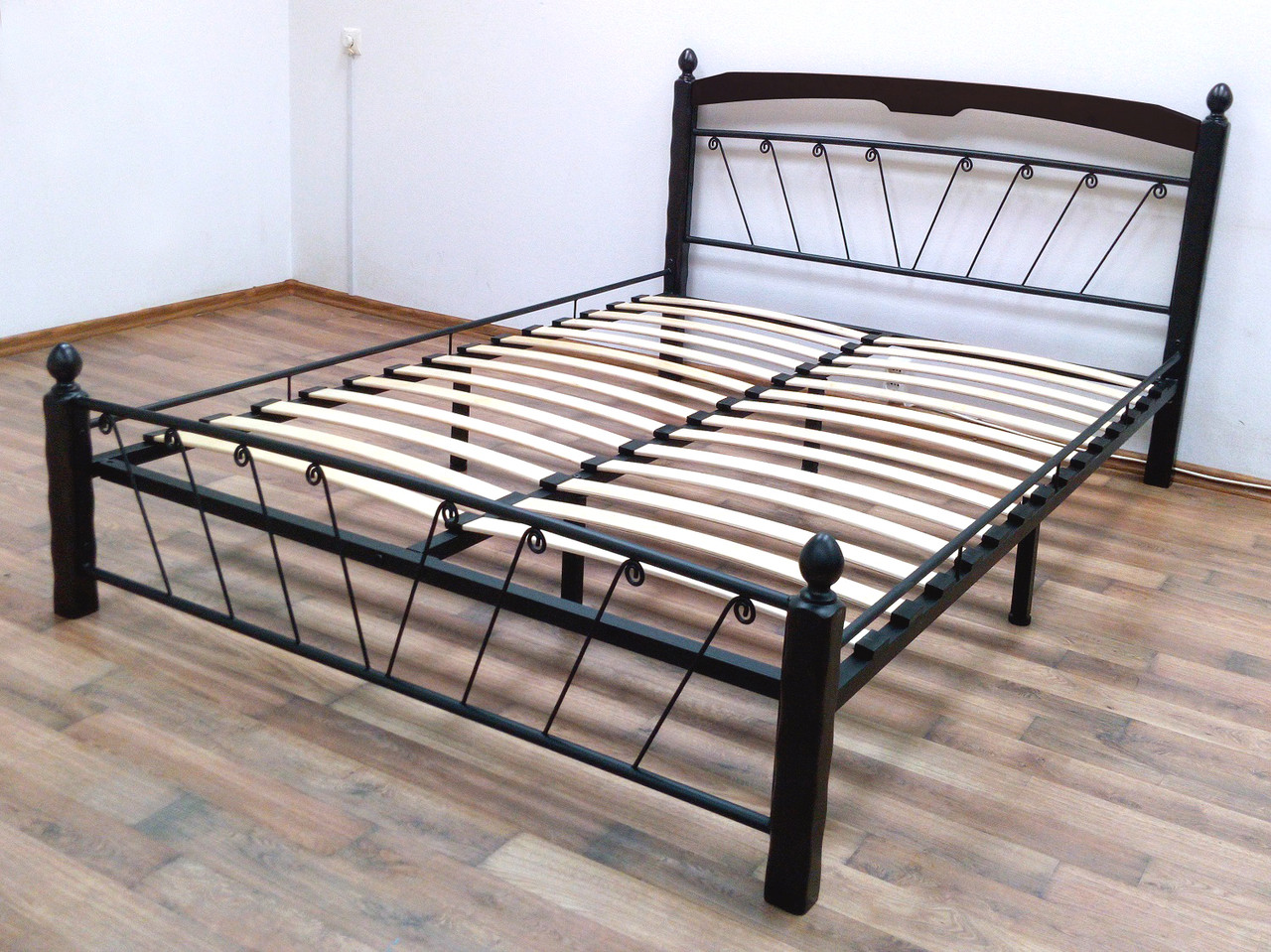 Кровать МУЗА, 160х200см, (РОССИЯ), черный\шоколад - фото 4 - id-p106386570