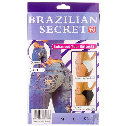 Трусики с эффектом push-up моделирующие Brazilian Secret (XL / Черный) - фото 2 - id-p106386683