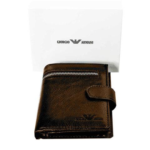 Бумажник двойного сложения мужской GIORGIO ARMANI A20803-3 (А03, кофейный) - фото 1 - id-p106386713