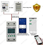 WiFi автомат на DIN-рейку УЗО защита по напряжению току счетчик энергии, фото 5