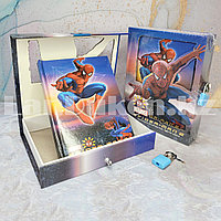 Блокнот в коробке с замком с человеком пауком A6 02