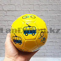 Детский футбольный мяч d 19 см желтый Транспорт