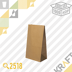 Бумажный пакет Delivery Bag, Крафт Эконом 120x80x250 (50гр) (1000шт/уп)