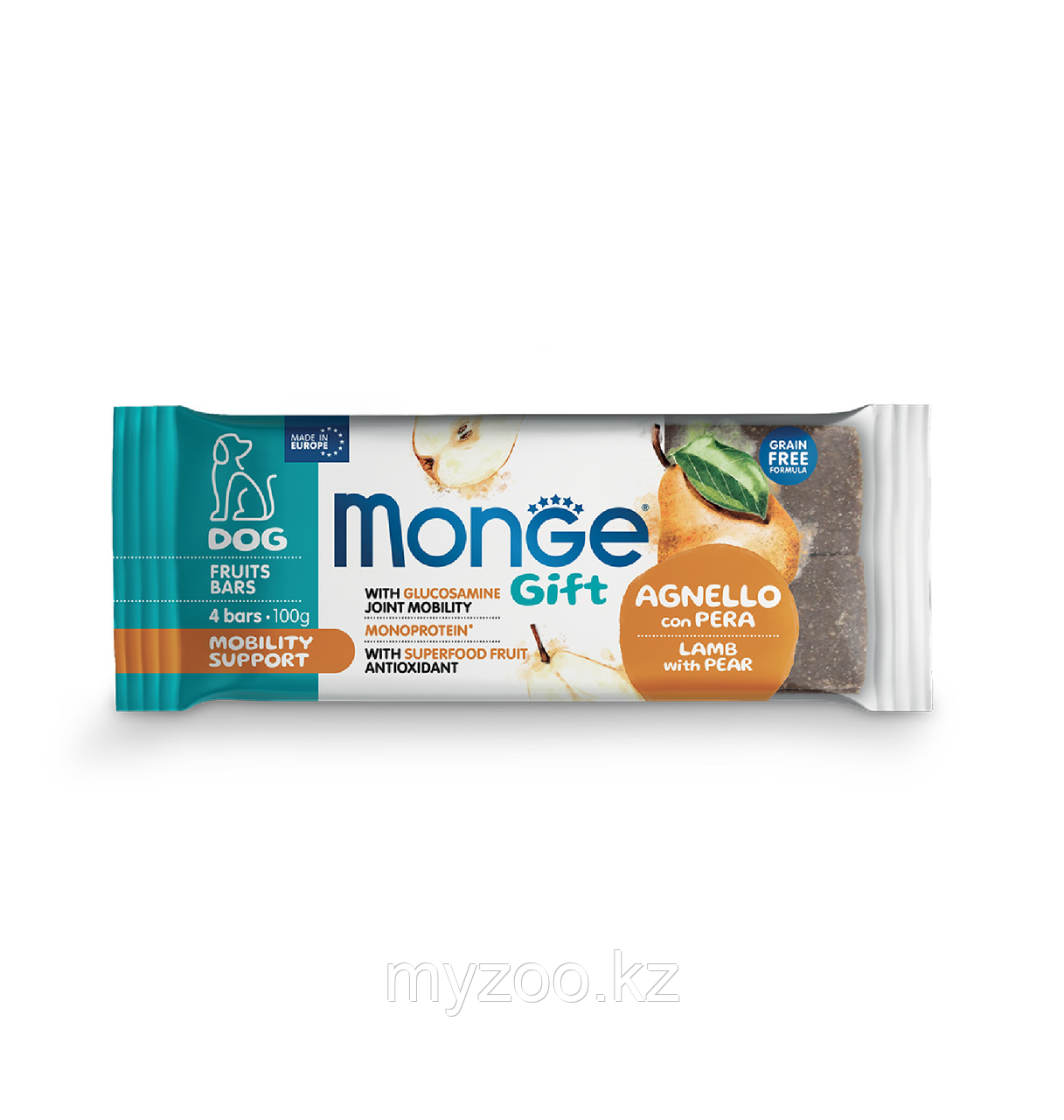 Monge Gift Fruits Bars Adult Mobility Support фрутовый батончик для собак ягненок/груша,100гр - фото 1 - id-p106394711