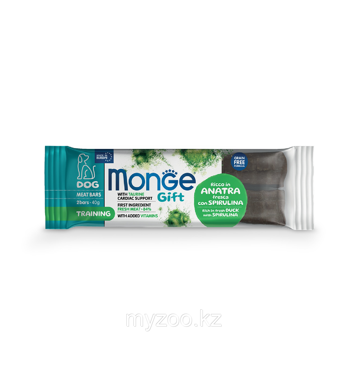 Monge Gift Meat Bars Adult Training мясной батончик для собак утка/спируллина,40гр - фото 1 - id-p106401649