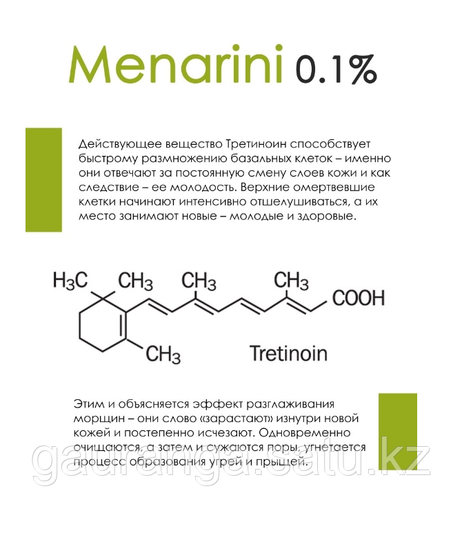 Третиноин гель 0,1% / Tretinoin gel (Retinol) U.S.P. Menarini 20 гр - фото 4 - id-p97044818