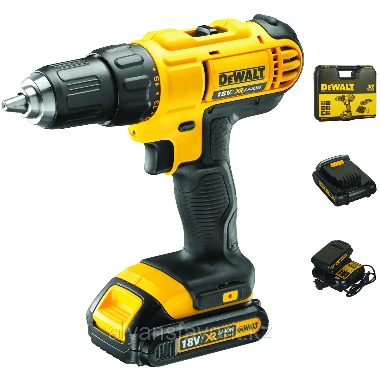 Дрель-шуруповерт аккумуляторная DeWalt DCD771S2, 18 В Li-ion 2х1.5 Ач