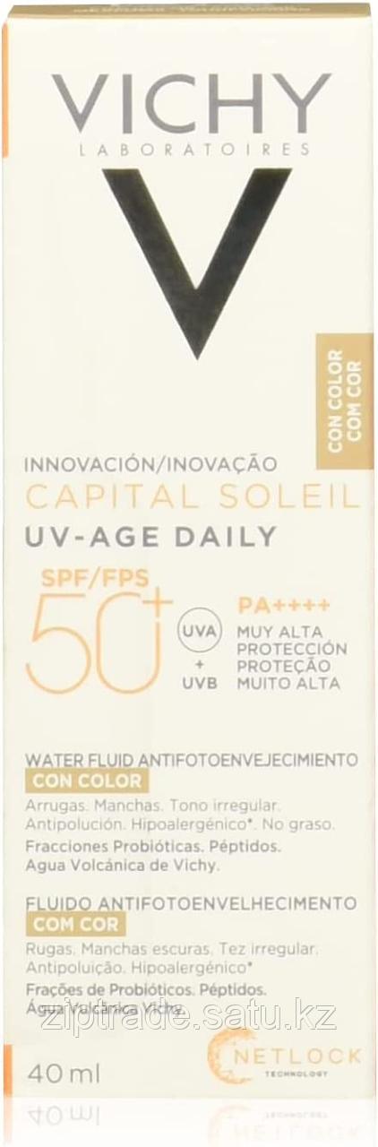 Солнцезащитный крем для лица с SPF 50+ Vichy Capital Soleil UV-Age Daily 40 мл - фото 2 - id-p106419800