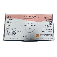 Шовный материал ГЛИКОЛОН (GLYCOLON) - нить хирургическая, USP 2-0(М3), DS 24 мм, 70 cм. 3/8,