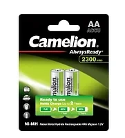 Аккумулятор, CAMELION, NH-AA2300ARBP2, AlwaysReady Rechargeable, AA, 1.2V, 2300 mAh, 2 шт. в блистер