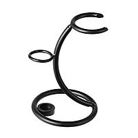 Подставка (стойка) для бритвы и помазка, высота 11 см (черная)