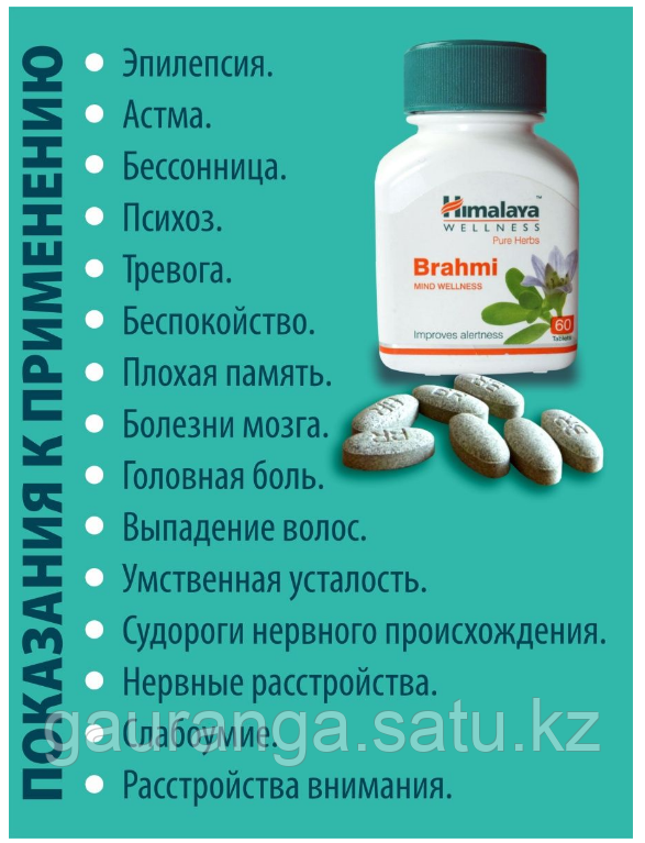 Брахми Хималая / Brahmi Himalaya 60 таб - для мозга и памяти - фото 7 - id-p106427715