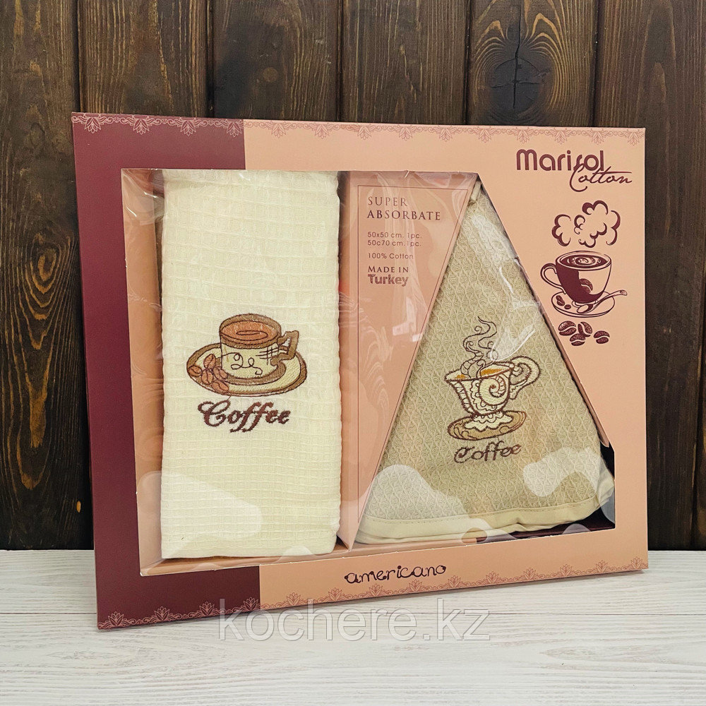 MARISOL Кухонные полотенца 50*50*50*70 2 шт COFFEE