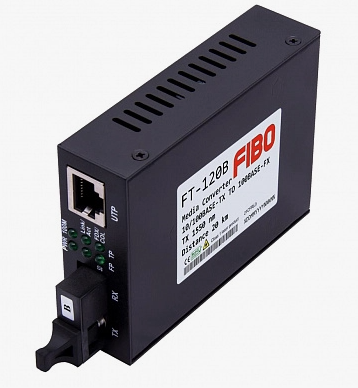Медиаконвертер FIBO FT-120B WDM 10/100Base-TX/100Base-FX, TX 1550 нм /RX 1310 нм, SC, 20 км - фото 1 - id-p106430039