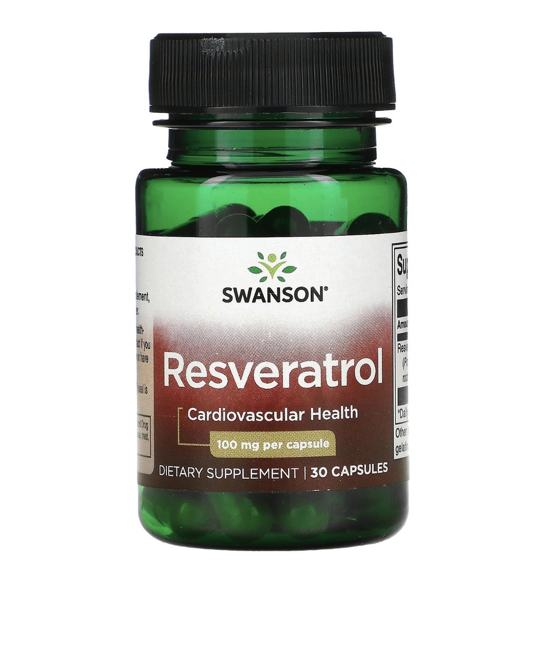Swanson ресвератрол, 100 мг, 30 капсул - фото 1 - id-p106319093