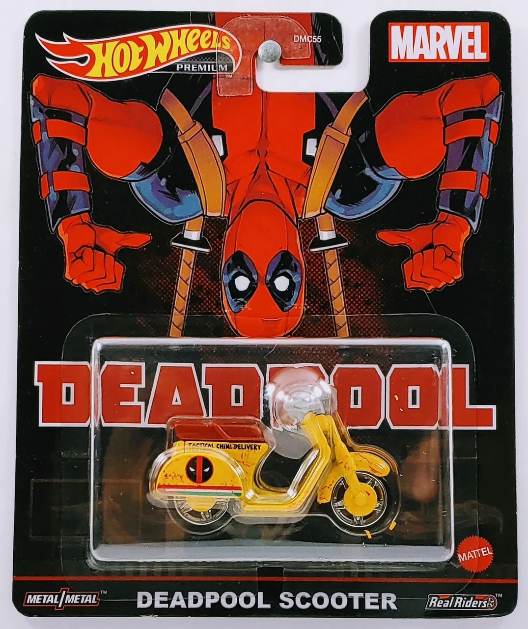 Hot Wheels Deadpool Scooter HCP20 металл үлгісі, ыстық шанышқылар - фото 1 - id-p104952392