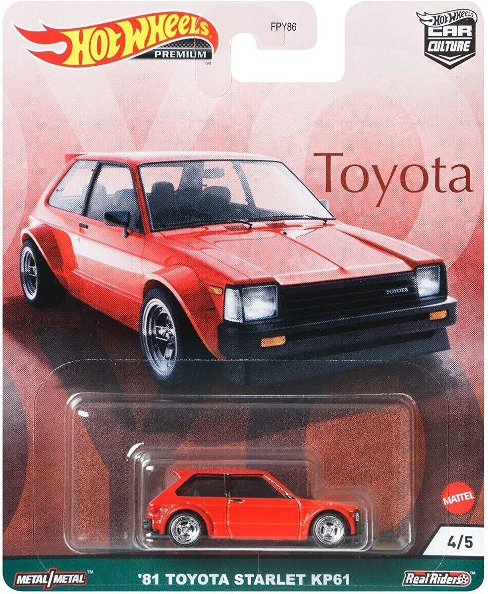 Hot Wheels Металлическая модель Toyota Starlet KP61 '81 GRJ95, Хот Вилс Car Culture