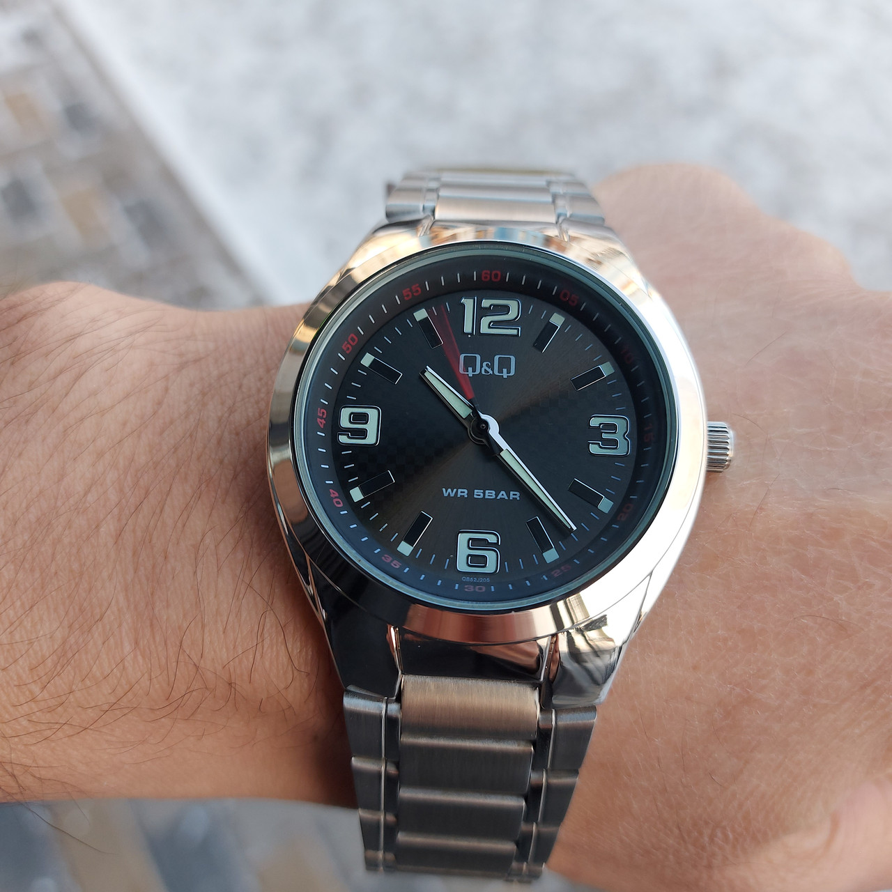 Японские наручные мужские часы Q&Q QB52-205. Гарантия. Кварцевые. - фото 1 - id-p83903989
