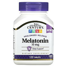 21st Century, Мелатонин с длительным высвобождением, 10 мг, 120 таблеток