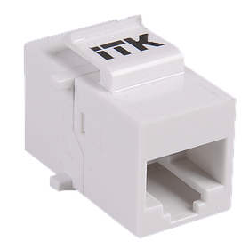 ITK Проходной адаптер кат.5E UTP RJ45-RJ45 (8P8C) тип Keystone Jack белый