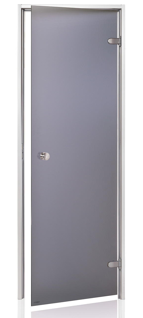 Дверь для паровой комнаты Andres Au Gray 7х19 (короб - алюминий, стекло - серое, без порога) - фото 2 - id-p106437651