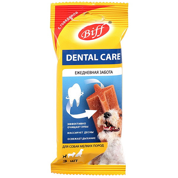 Biff Dental Care Снек для мелких собак с говядиной