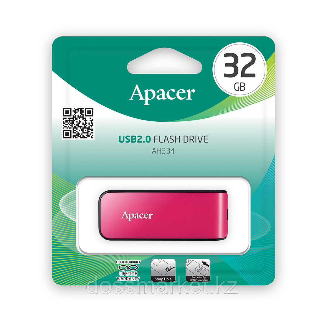 USB-накопитель Apacer AH334 32GB Розовый - фото 3 - id-p106439107