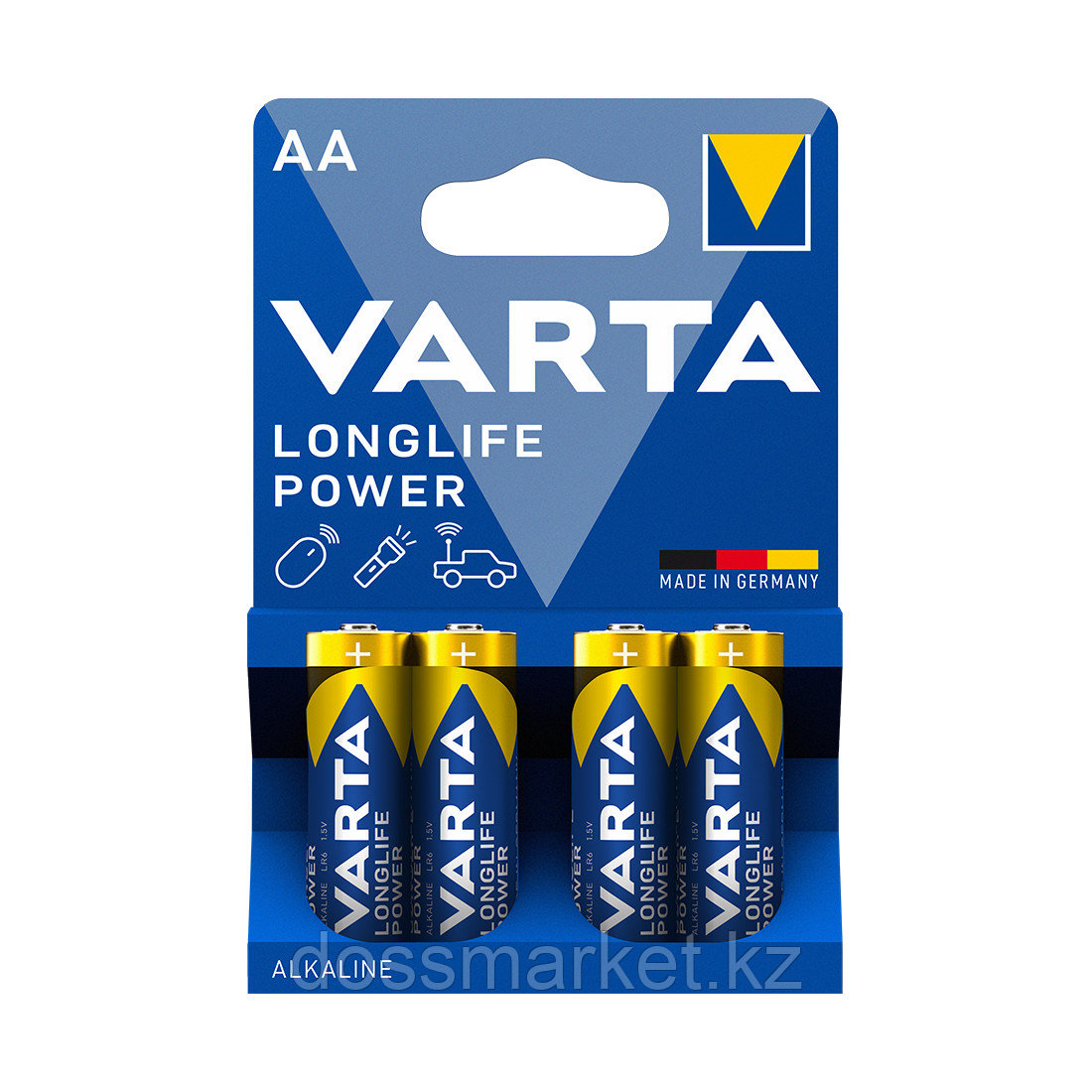Батарейка VARTA Longlife Power Mignon 1.5V - LR6/AA 4 шт в блистере - фото 1 - id-p106443051