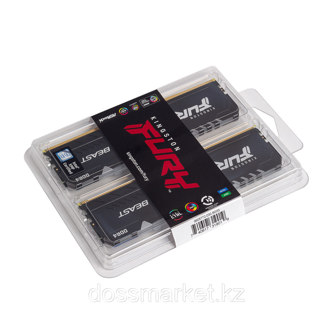 Комплект модулей памяти Kingston FURY Beast RGB KF432C16BBAK2/16 DDR4 16GB (Kit 2x8GB) 3200MHz - фото 3 - id-p106442223