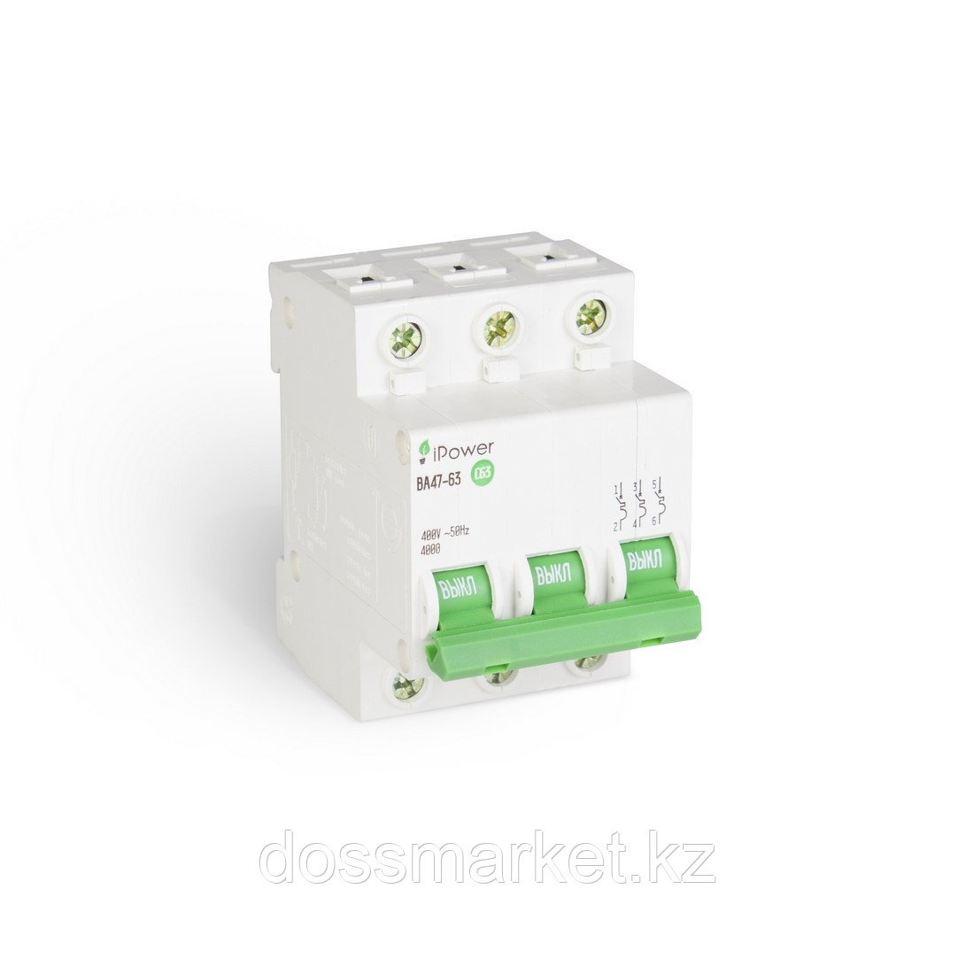 Автоматический выключатель реечный iPower ВА47-63 3Р 32А - фото 1 - id-p106442364