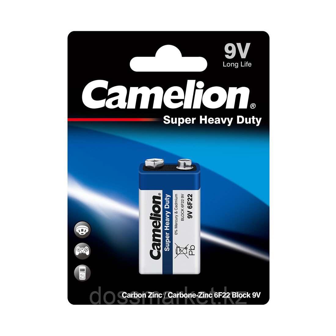 Батарейка CAMELION Super Heavy Duty 6F22-BP1B - фото 1 - id-p106440970