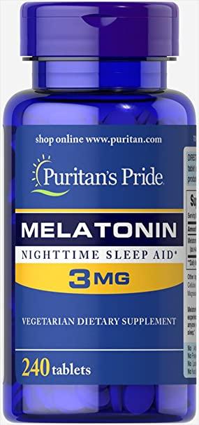 Мелотонин 3 мг, 240 капсул (Большой размер банки)