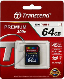 Карта памяти SD 64GB Class 10 U1 Transcend TS64GSDU1