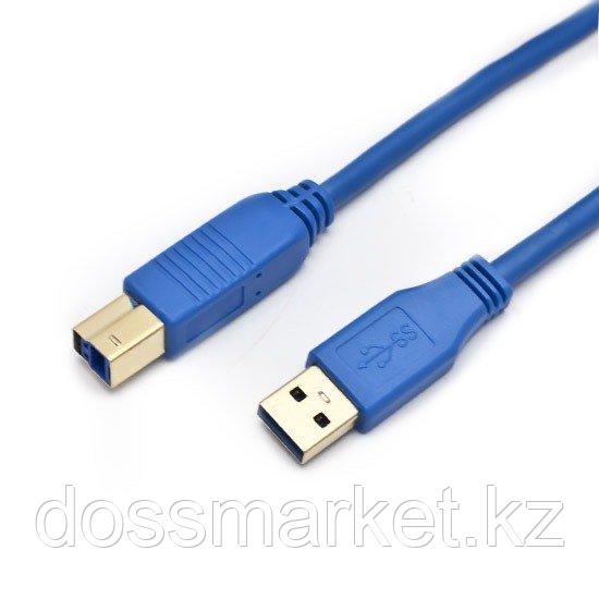 Интерфейсный кабель, SHIP, US001-1.5B, A-B, Hi-Speed USB 3.0, Голубой, Блистер, Контакты с золотым напылением,