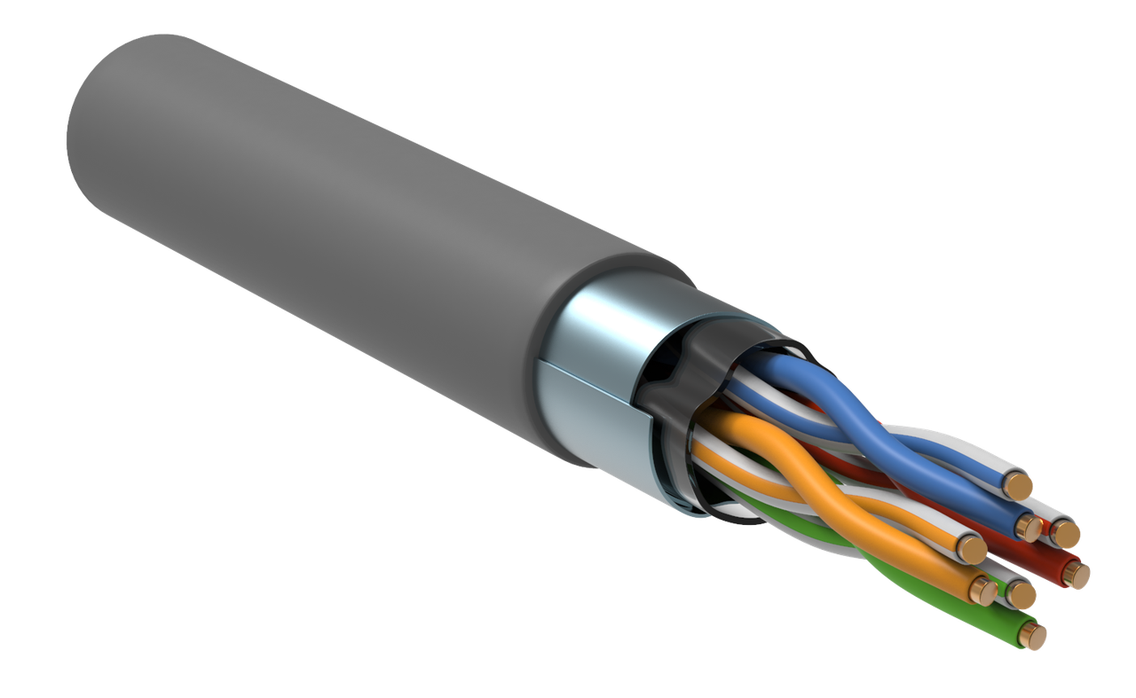 ITK Витая пара F/UTP кат.5E 4x2х24AWG LSZH серый (305м)