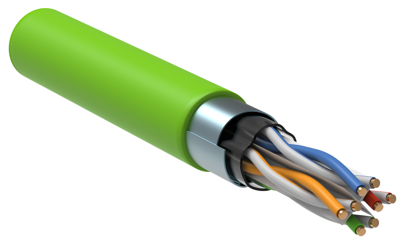 ITK Витая пара F/UTP кат.6 4x2х23AWG solid LSZH нг(А)-HFLTx зеленый (305м)