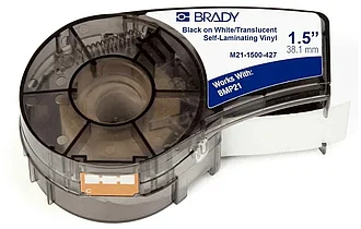 Картридж BRADY M21-1500-427 самоламинирующейся кабельный маркер, 38.1мм/4.3м (d8 мм) винил, черный на белом