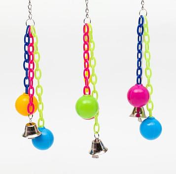Игрушка для попугаев Два шарика и колокольчик