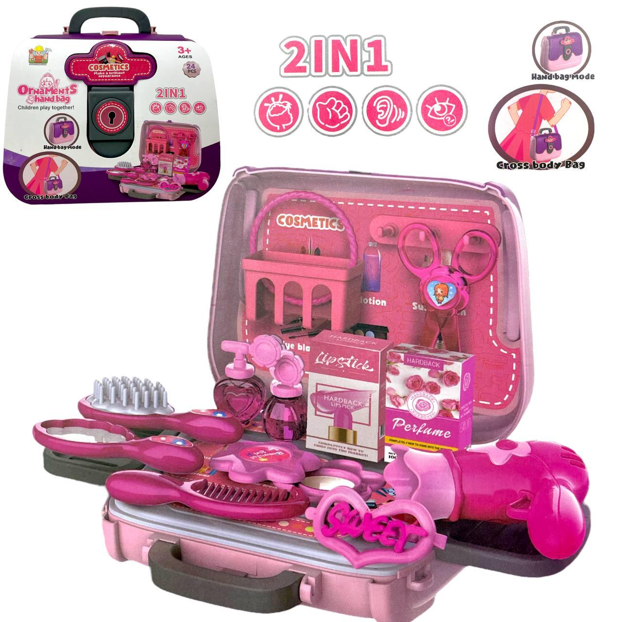 698-30 Сумочка фен набор+ трюмо 2в1 Cosmetics 24дет 20*19см