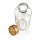 Бутылка для воды из rPET (стандарт GRS) с крышкой из бамбука FSC®, прозрачный; , Длина 7,4 см., ширина 7,4, фото 4