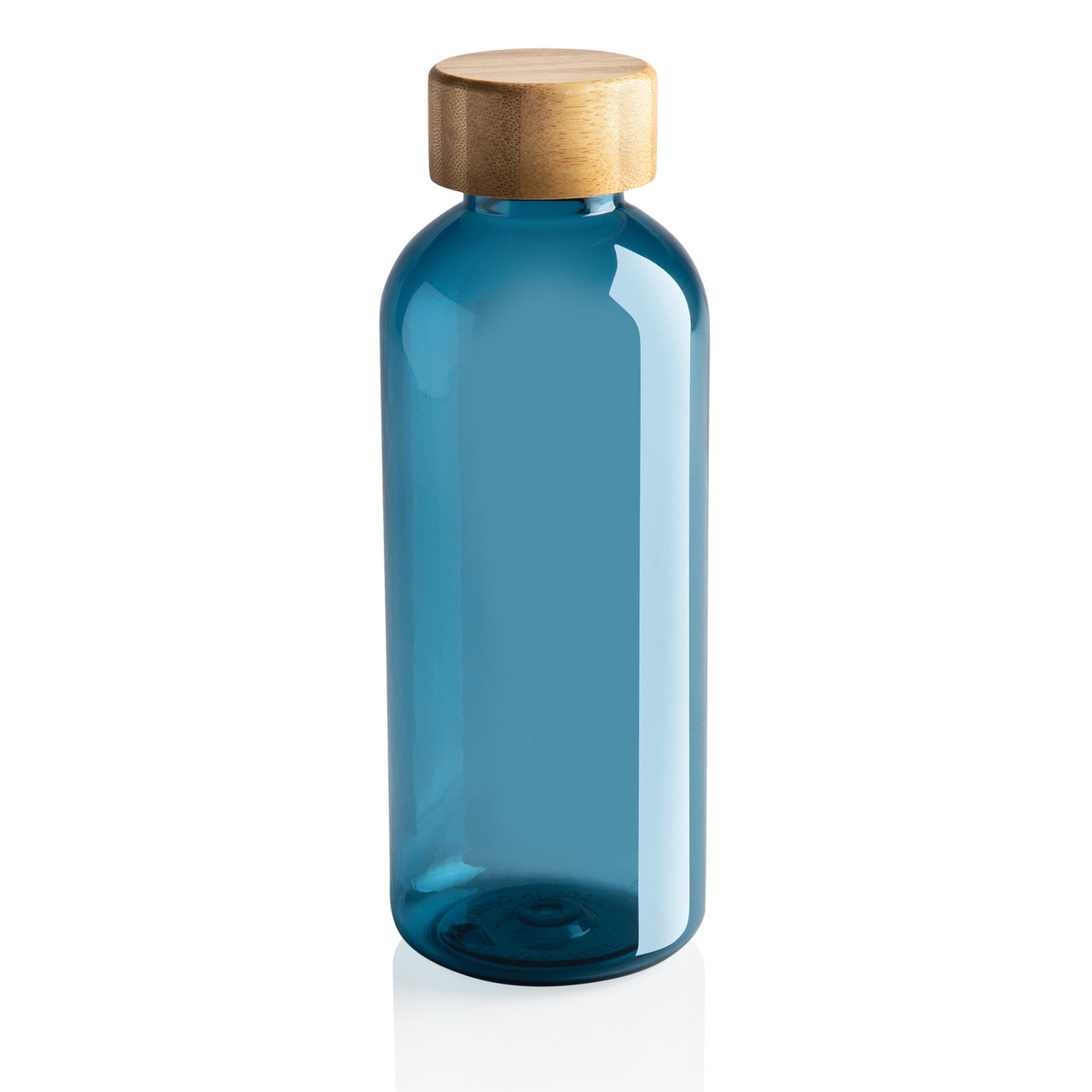 Бутылка для воды из rPET (стандарт GRS) с крышкой из бамбука FSC®, синий; , Длина 7,4 см., ширина 7,4 см., - фото 5 - id-p106462236