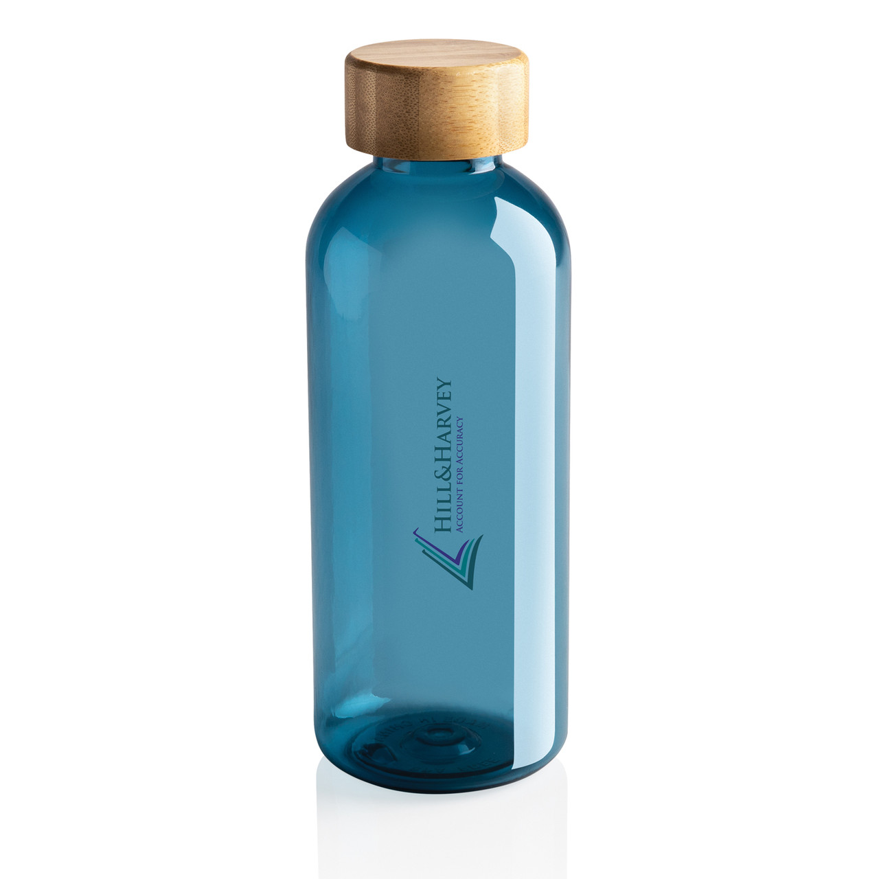 Бутылка для воды из rPET (стандарт GRS) с крышкой из бамбука FSC®, синий; , Длина 7,4 см., ширина 7,4 см., - фото 6 - id-p106462236