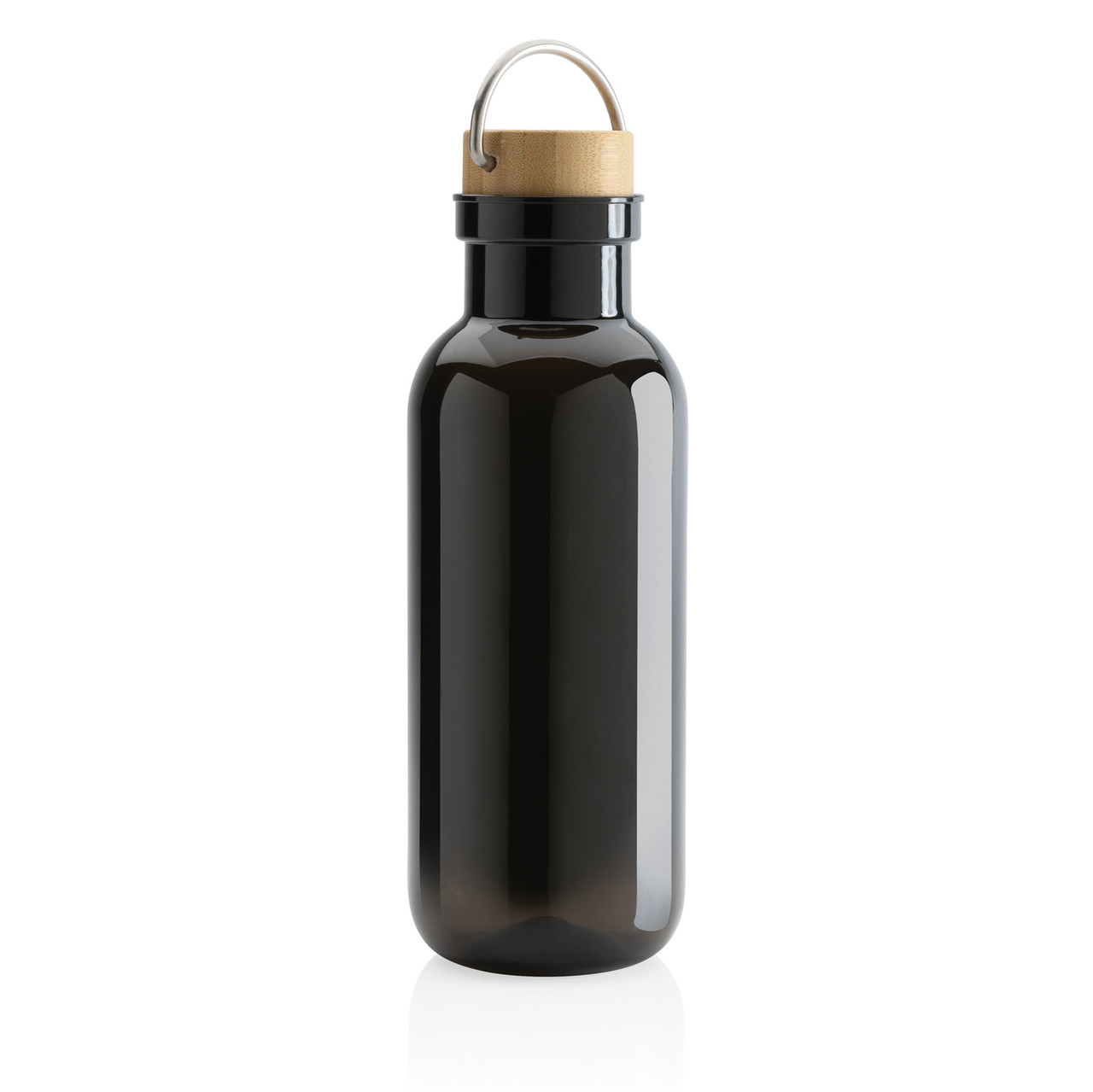 Бутылка для воды из rPET GRS с крышкой из бамбука FSC, 680 мл, черный; , Длина 7,5 см., ширина 7,5 см., высота - фото 2 - id-p106462242