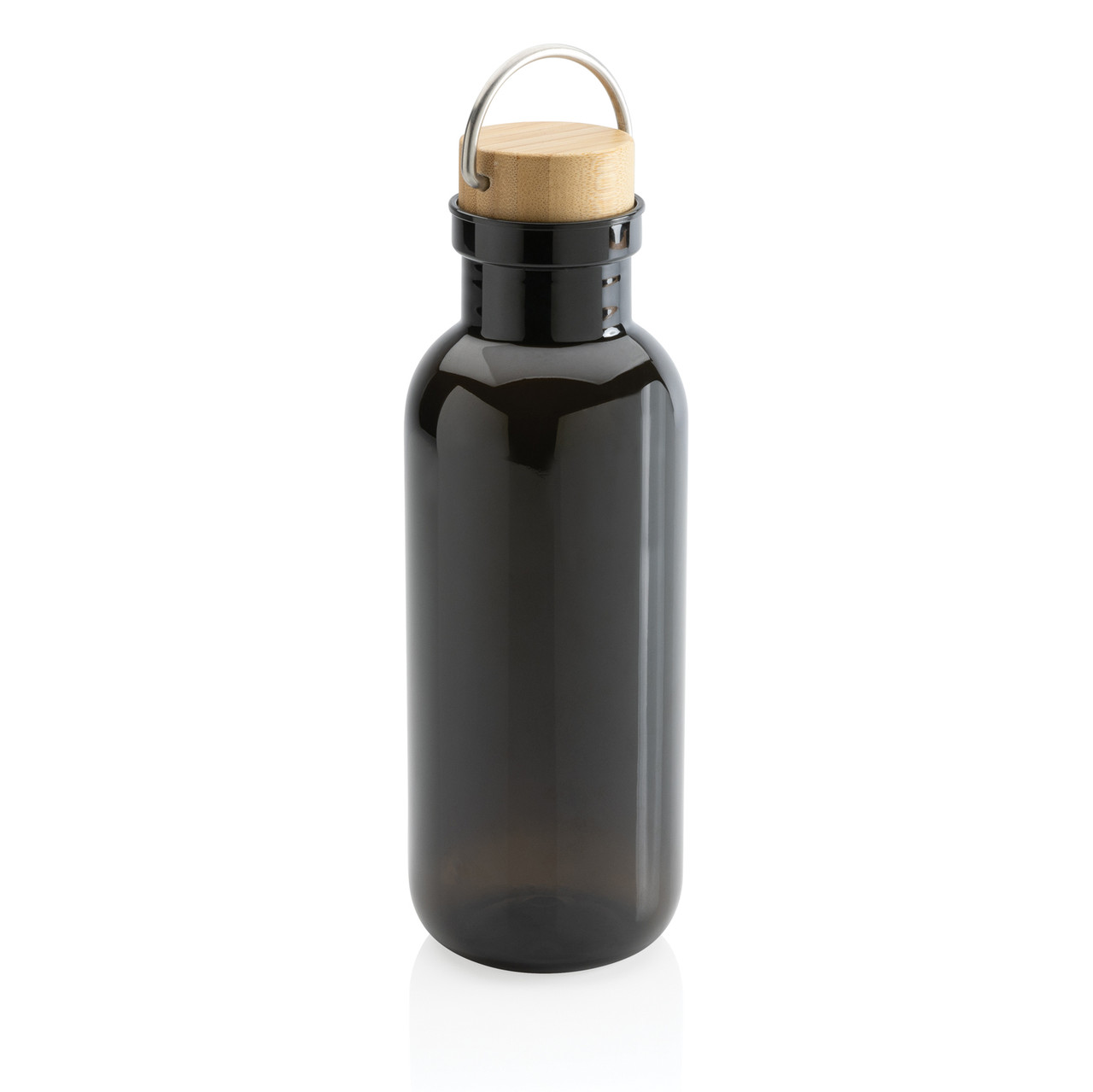 Бутылка для воды из rPET GRS с крышкой из бамбука FSC, 680 мл, черный; , Длина 7,5 см., ширина 7,5 см., высота - фото 4 - id-p106462242