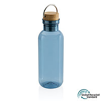 Бутылка для воды из rPET GRS с крышкой из бамбука FSC, 680 мл, синий; , Длина 7,5 см., ширина 7,5 см., высота