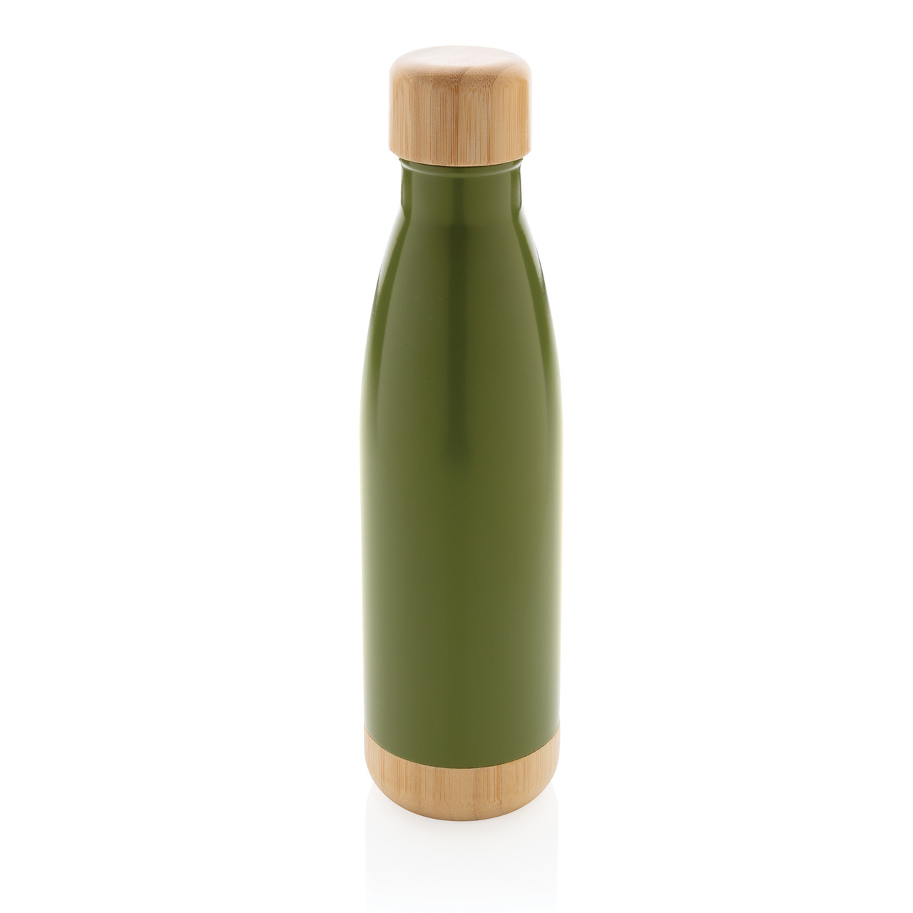 Вакуумная бутылка из нержавеющей стали и бамбука, 520 мл, зеленый; , Длина 7 см., ширина 7 см., высота 27 см., - фото 1 - id-p106462275