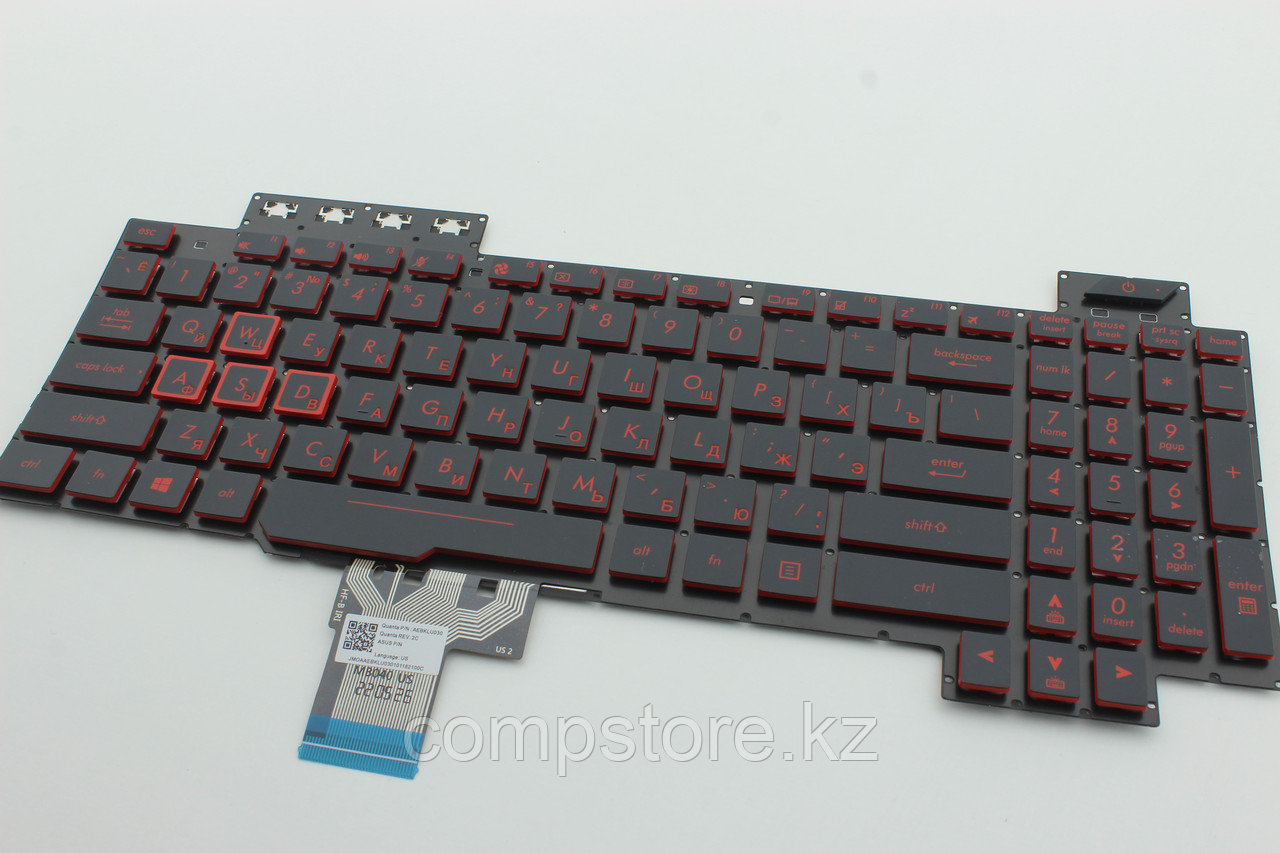 Клавиатуры Asus TUF Gaming FX504 FX505 FX80 AEBKLU03010 клавиатура c RU/ EN раскладкой, черная с красной - фото 2 - id-p106462559