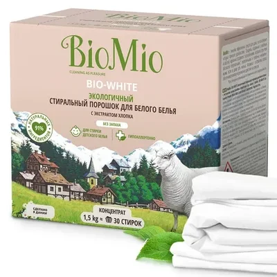 Стиральный порошок Bio Mio Bio-White Хлопок 1.5кг
