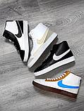 Кеды Nike Blazer бел чер лого 910-4, фото 5